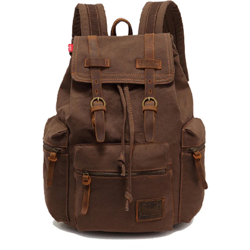 Hombres Vintage lienzo Mochila saco un Dos grandes Anti robo mochilas Casual Mochila hombre Mochila bolsa de viaje de los hombres Mochila para portátil