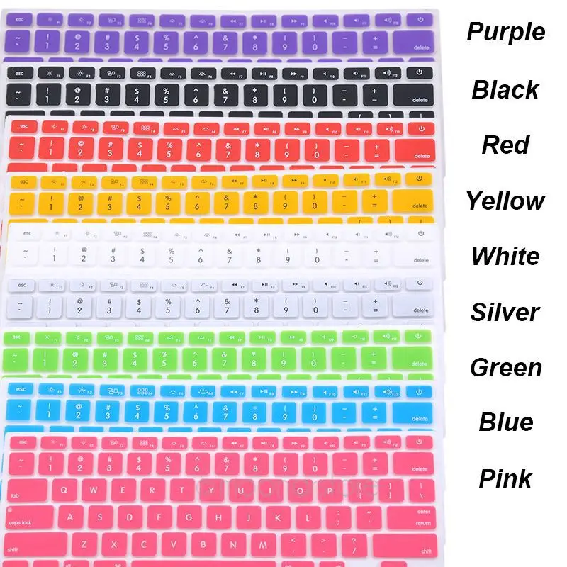 Силиконовая клавиатура защитная пленка для Apple Macbook Pro MAC 13 15 Air 13 мягкая клавиатура Наклейки 9 цветов#5