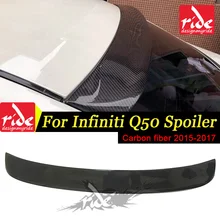Fit For Infiniti Q50 ST Style Car Tail Lip Wing Spoiler 2015-in Q50 Q50S 4Door Carbon Fiber Rear Roof Window Spoiler Car-Styling