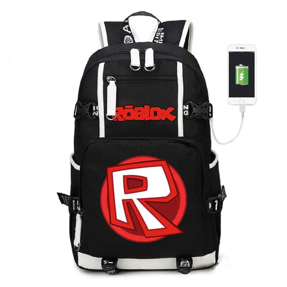 

Hot Game Roblox USB Backpack Black Unisex Laptop Shoulder Travel Bag Kids Teens School Bag Leisure Daily Work Bags