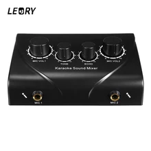 LEORY профессиональный микрофон аудио караоке микшер микрофоны усилитель звука Двойной микрофонный вход предусилитель для дома KTV
