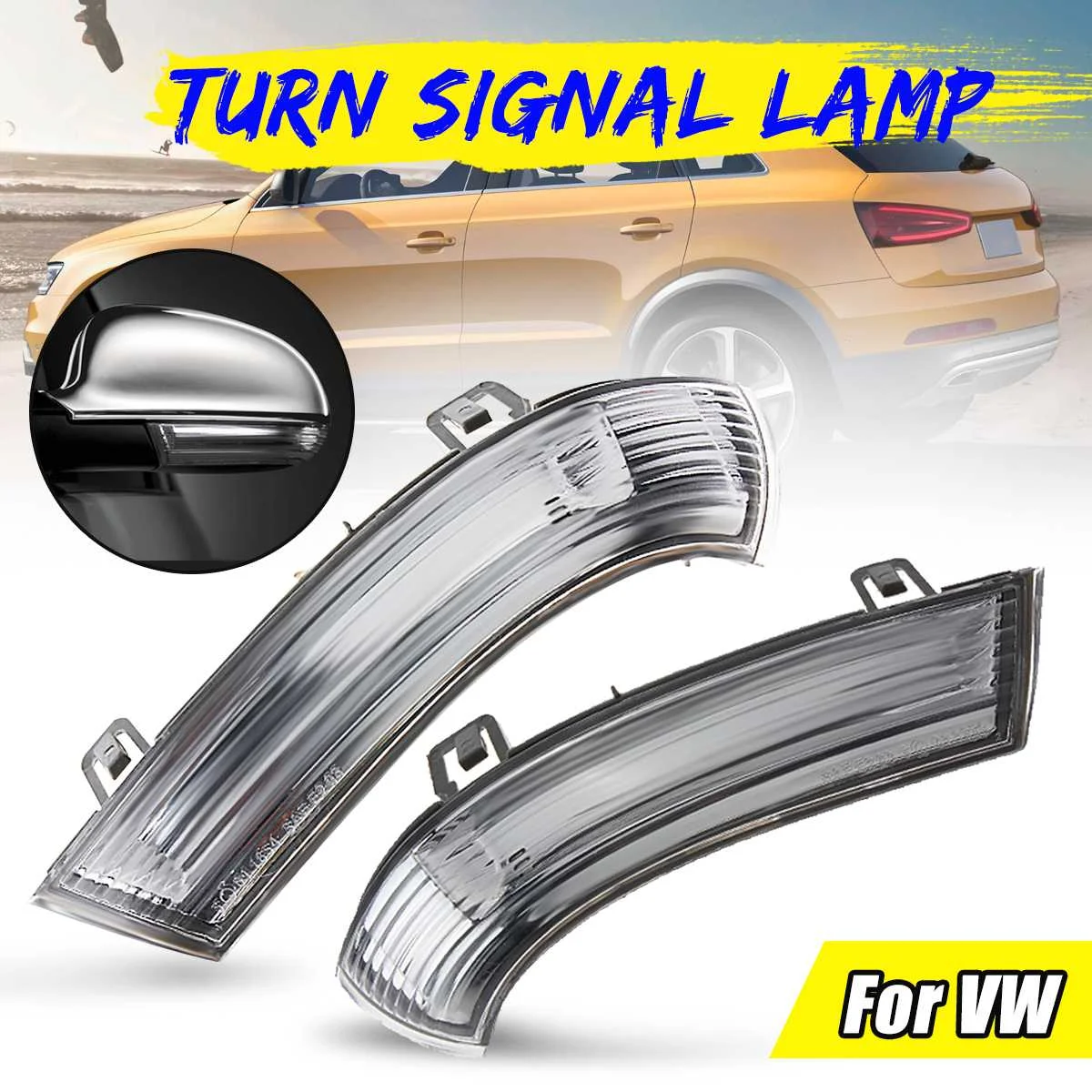 

Pair Car Mirror Turn Signal Light Indicator Lamps For VW /MK5 /Golf /Passat /Jetta /Sharan 1K0949101 1K0949102