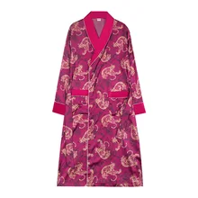 Халат для мужчин осень с длинным рукавом мужские халаты шелк Длинные пижамы домашний сервис сна и lounge