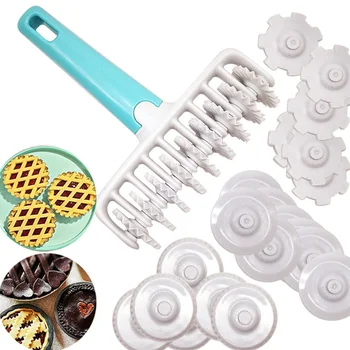 

37pcs Cake Embosser Tape Cutter Different Gears Decorating Strip Ribbon Baking Tool Cookie Dough Rolling Pin Set Sugarcraft