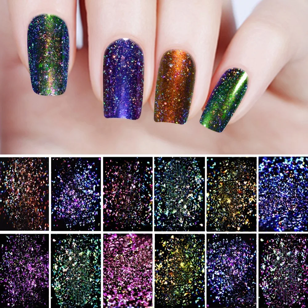 Блеск для ногтей BeautyBigBang 0 1 г 12 цветов блестящий Звездный порошок дизайна