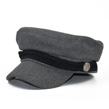 Новые трендовые зимние шапки для женщин французский стиль шерсть Бейкер мальчик Военная плоская шляпа Женская классная бейсболка чёрная Кепка с козырьком шляпа