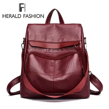 

Herald Fashion Multi-functional Women Backpack Female Shoulder Bag Large Capacity School Bag for Teenager Girls Lady's Daily Bag