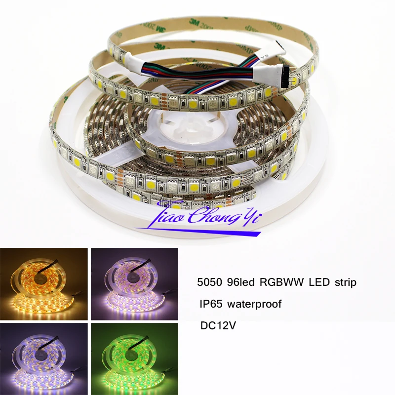 5 м 5050 96 светодисветодиодный s/M DC12V RGBWW Светодиодная лента RGB + теплый белый гибкая