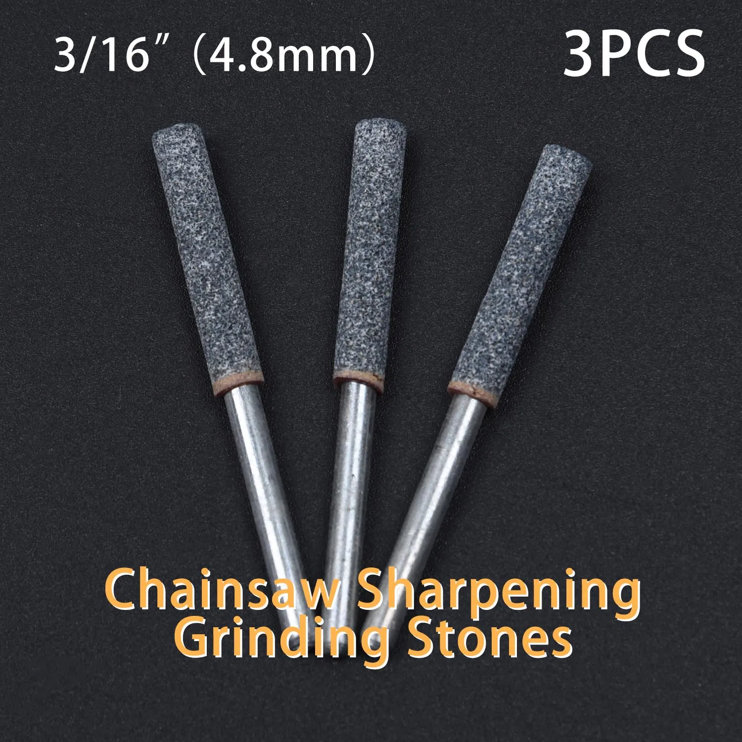 

3pc 3/16 4.8mm Grindstone Sharpening Stone for 12V Chainsaw Chain Saw Sharpener