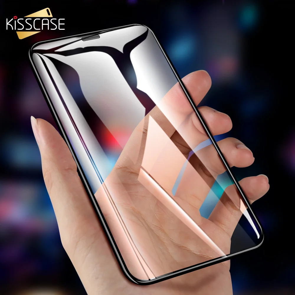 KISSCASE Metall Staub Filter Mesh Gehärtetem Glas für iphone XR XS X 9D Gebogenen Rand Display-schu