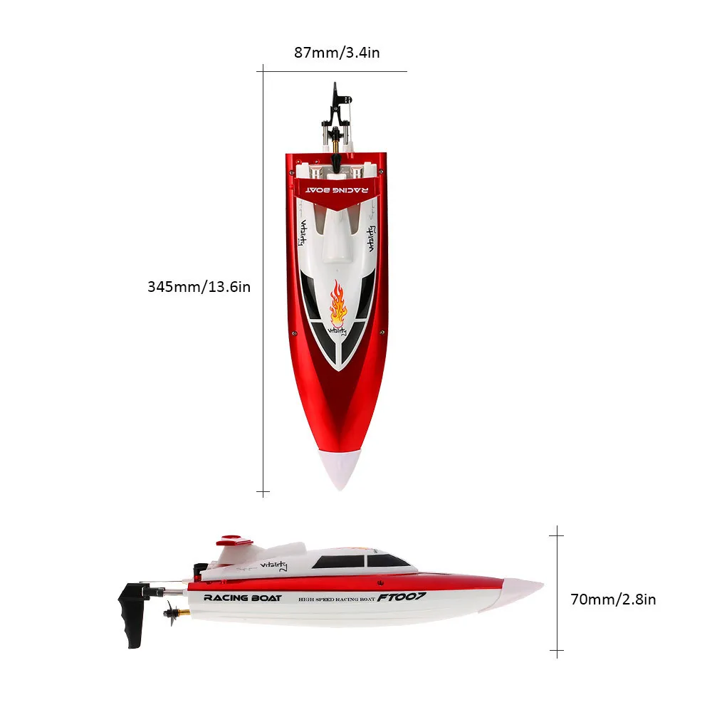 RC Toys FT007 2.4GHz 4CH 20km/h High Speed Racing Boats Electronic Radio Control RC Boat Ship Water Speedboat with Transmitter