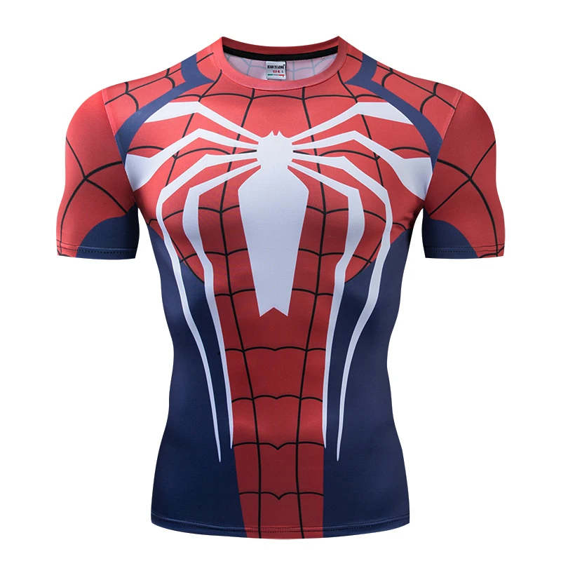 

Raglan Sleeve Compression Shirts Spiderman 3D Printed T shirts Men 2019 NEW Comics Tops For Male Fitness BodyBuilding Clothing
