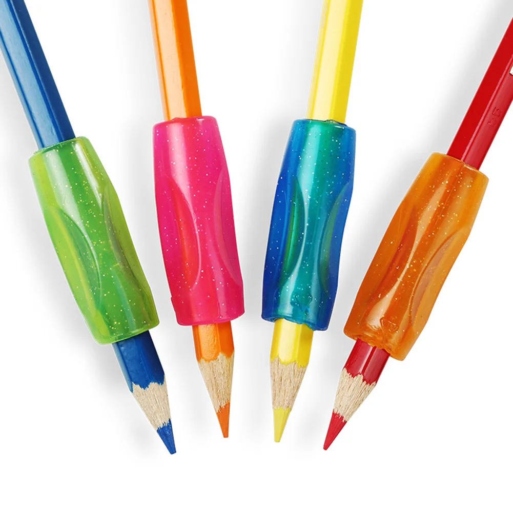 4 шт. прибор мягкий тренировочный инструмент для рукописного ввода корректор детская силиконовая ручка цилиндрическая форма студенческий карандаш