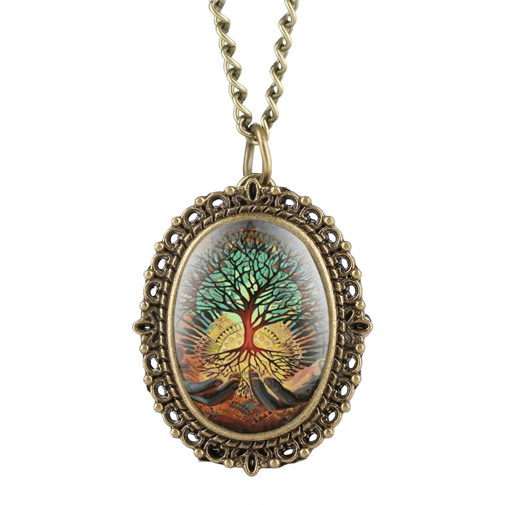 Grimm s Fairy Tales Theme Pocket Watch Retro Small Clock Necklace Chain The Little Mermaid Watch 5