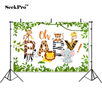 

thin vinyl birthday oh baby lion zebra kids children photo Backgrounds Printed Professional indoor Photographic studio Backdrops