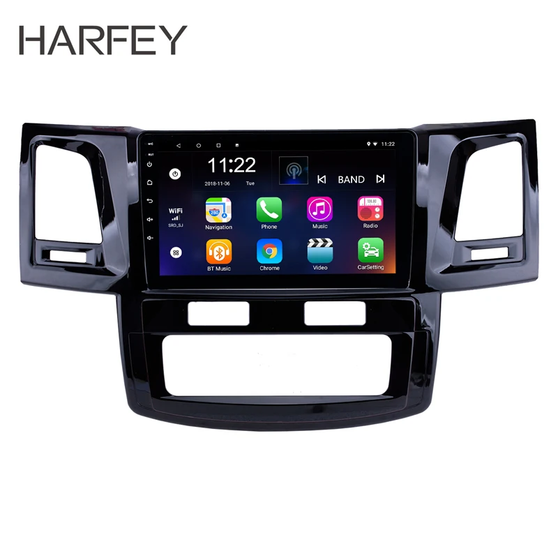 

Harfey 9"HD Radio Android 8.1 WIFI Bluetooth GPS Navi Head unit for 2008-2014 Toyota Fortuner Hilux USB support DVR SWC 3G OBD2