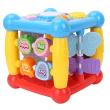 Датская Игрушка Головоломка Дети Многофункциональный мультфильм электрический музыкальный свет игрушка развивающий куб Детские Ранние развивающие игрушки для детей