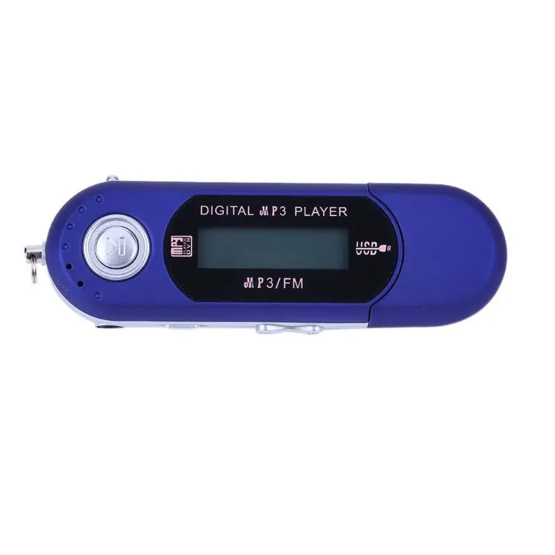 Портативный USB MP3 музыкальный плеер цифровой ЖК экран fm радио черный синий