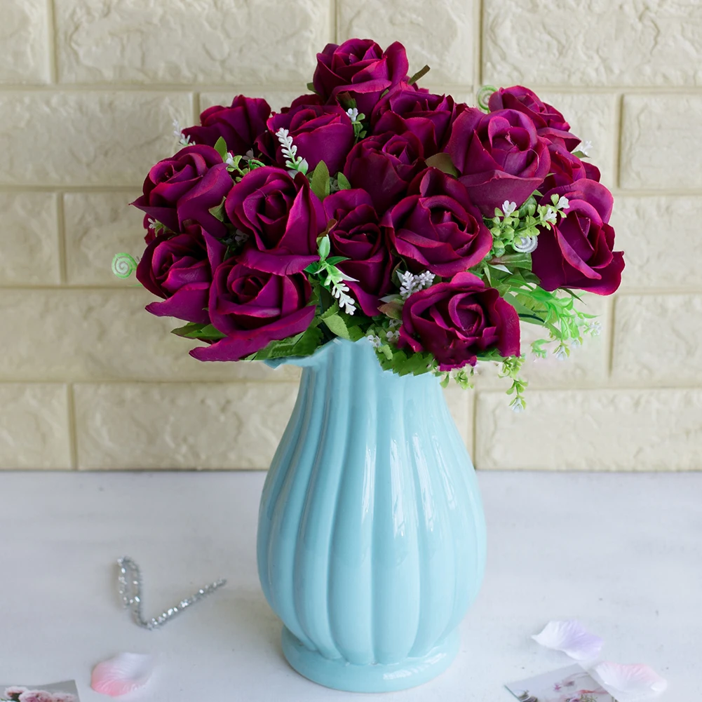 1 Bouquet Rose Flower Artificial Banquet Party Wedding Romantic Home