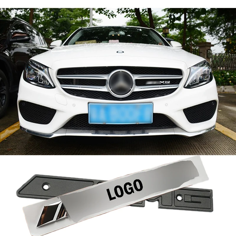 3D Metal Silver AMG Logo Car Auto Truck Front Hood Grille Grill Badge Emblem