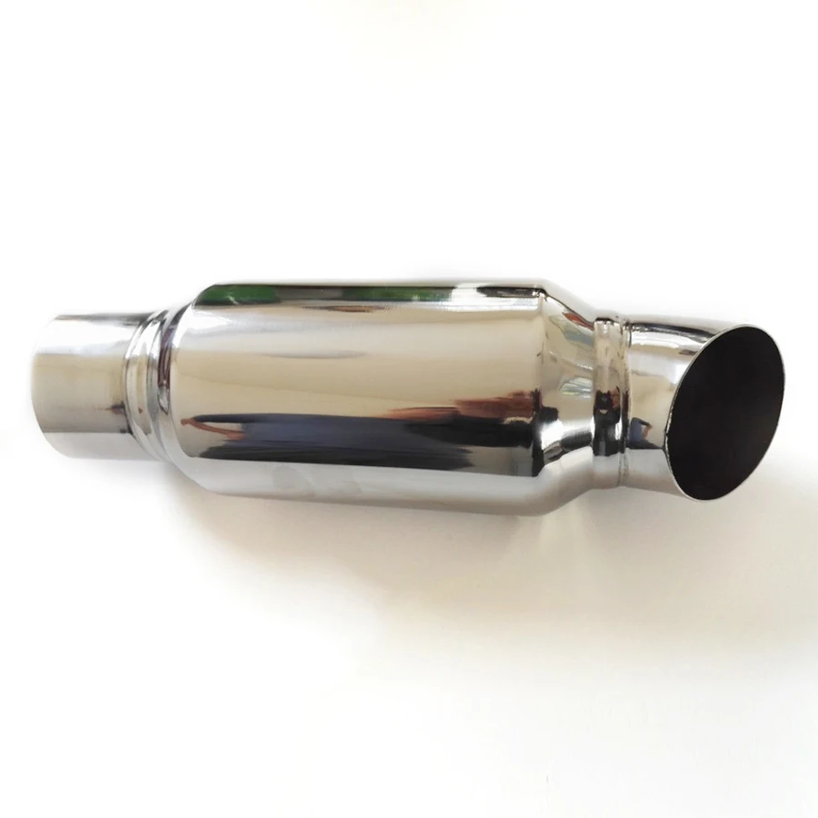 Car Muffler Exhaust Pipe Tip Resonator Stainless Steel Bent Silencer 2.