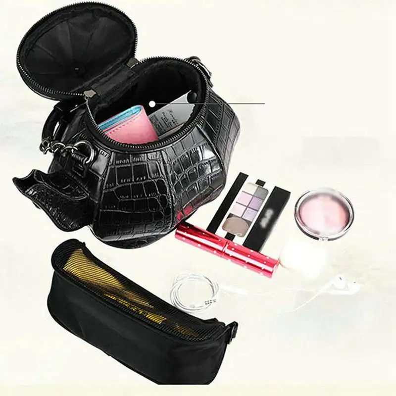 مضحك القوطية محفظة إبريق الشاي على شكل حقيبة يد كروس الأعلى مقبض حمل المرأة حقائب كتف