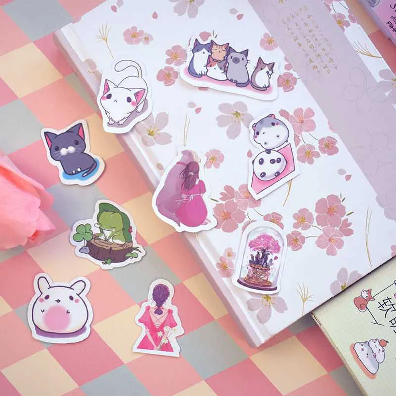 40 шт. милые канцелярские наклейки Kawaii Наклейки с растениями Бумажные Клейкие для