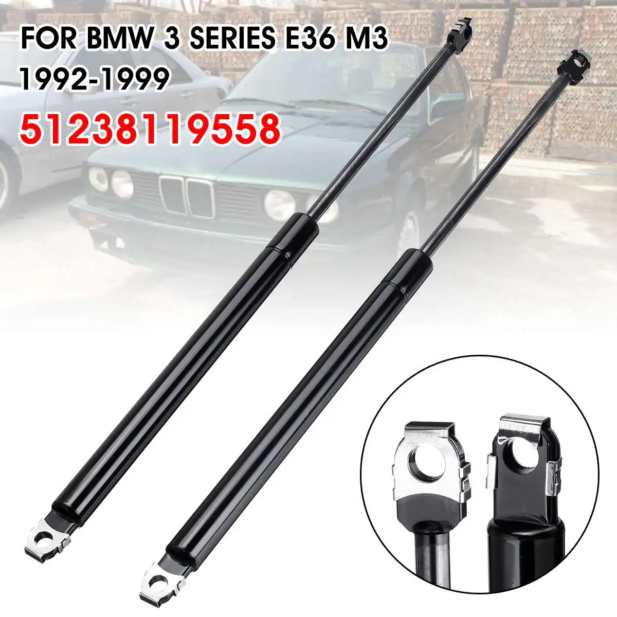  Car Front Engine Hood Lift Supports Props Rod Arm Gas Springs Shocks Strut 51238119558 For BMW E36 