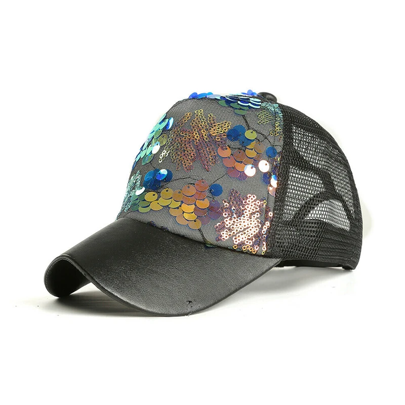 

Women Men Shining Sequin Baseball Hat Sequined Glitter Dance Party Cap Clubwear Hot New Multicolor Paillette Woman Cap Vogue