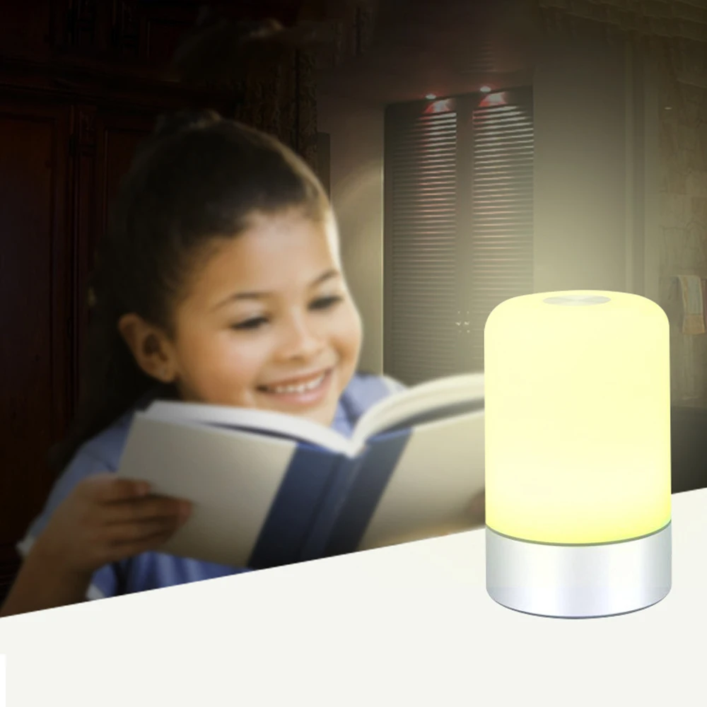 USB Powered Bedroom Kid DC5V 3.5W Touch Sensor LED Desk Lamp Night