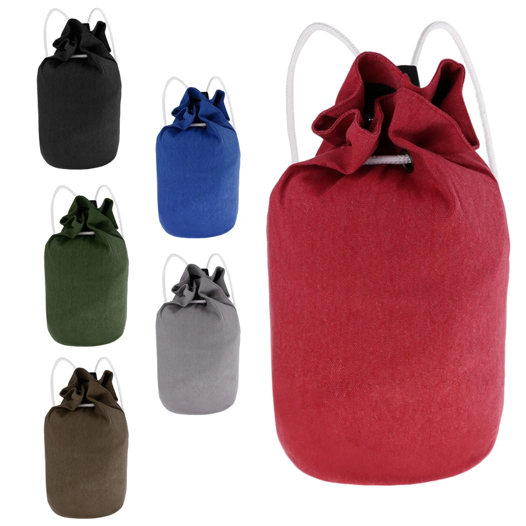 Universal Portable Canvas Drawstring Backpack - Gym Sack Pack Canvas Drawstring Backpack Soccer Pocket Adults Travel Storage Bag