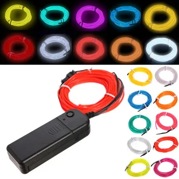 

Waterproof Resistant 3m Flexible Neon 10 Colors Led Lights Glowing El Wire Led Strip Tube Car Dance Party Decoration