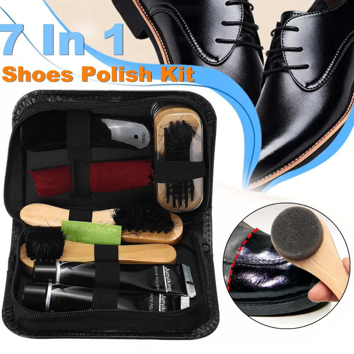 Cleaning Kit Neutral Shoe 7 in 1 Shoe Tube Polishing Polish Cloth