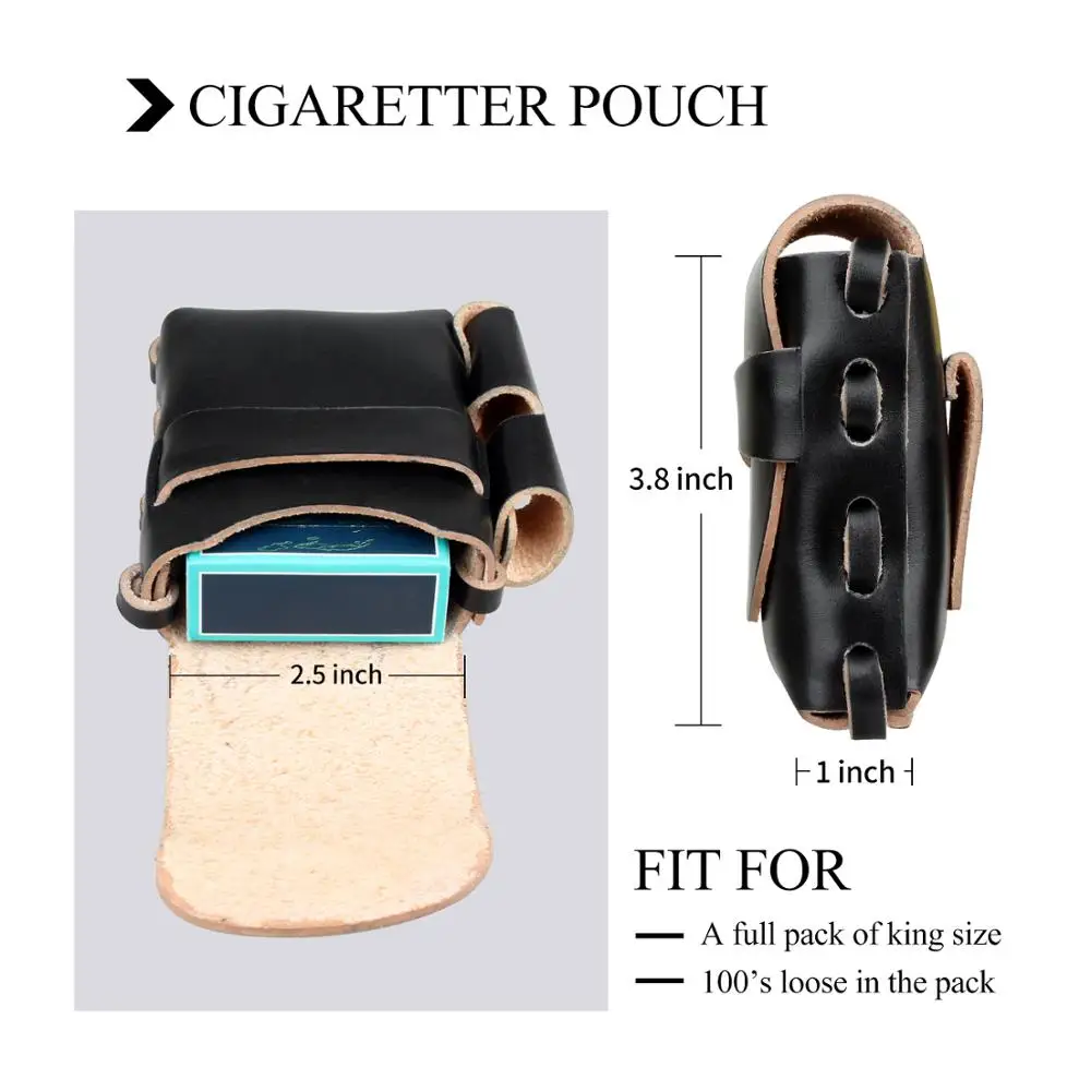 Кожаный чехол для сигарет FIREDOG, держатель для сигарет с зажигалкой, винтажный тонкий пояс для табака, аксессуары для сигарет, чехол