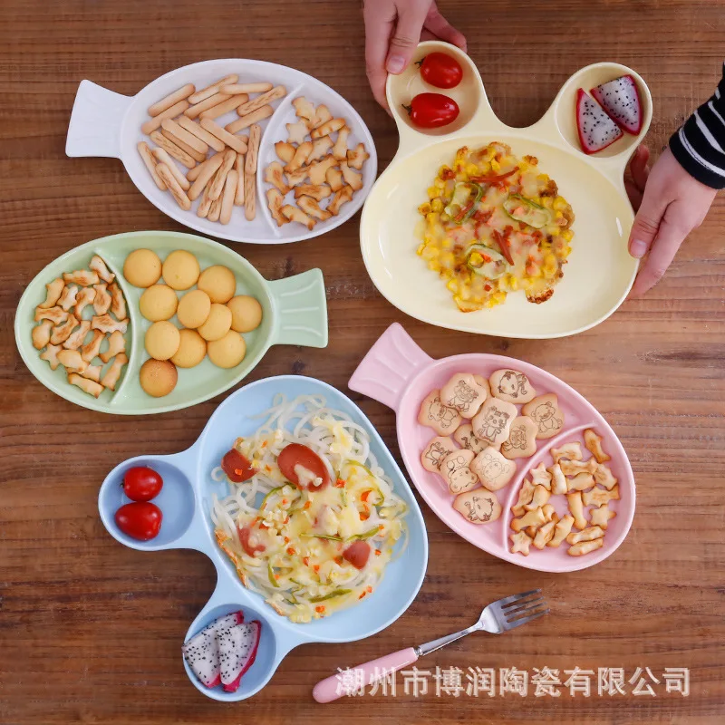 

Children Mesh Division Plate Fruits Assorted Cold Dishes Originality Tableware Dessert Disc Breakfast Check Center Plate