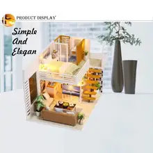 DIY кукольный домик ручной работы деревянный дом мини мебель головоломка сборная игрушка комплект украшений 3D Деревянный Рождественский подарок игрушки забавные Новые Горячие