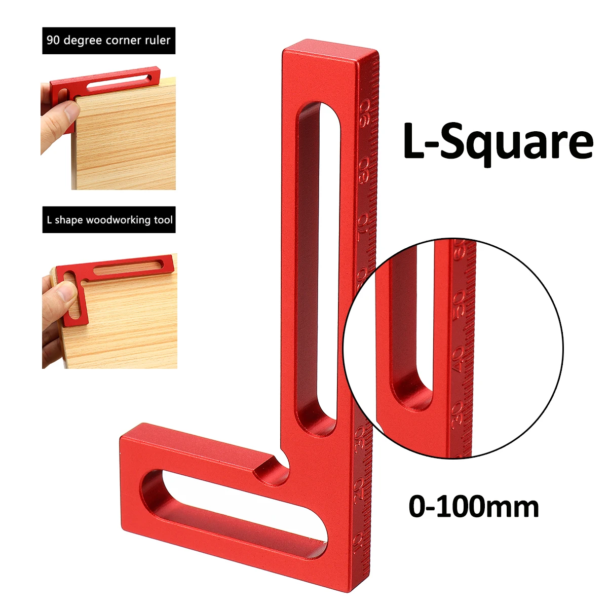

1x Precision Woodworking Tool L-squre Aluminum Alloy Measuring Woodworking Tools Minisquare Clamping 90 Degree Angle Ruler