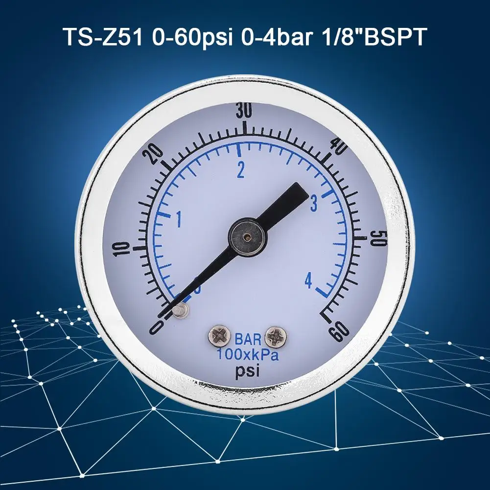 Гидравлический Манометр 0 60PSI 4 бар 1/8 &quotBSPT манометр для воды воздуха