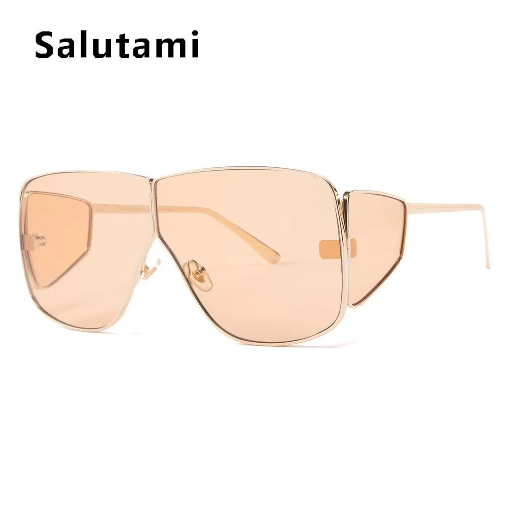 Шикарные мужские солнцезащитные очки с оправой из сплава и 4 линзами, роскошные брендовые Шикарные солнцезащитные очки больших размеров, женские модные оранжевые очки Ins style Oculos