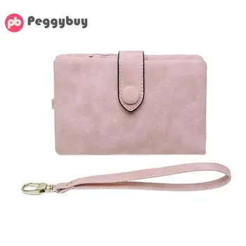 

Nubuck PU Leather Short Wallet for Women Coin Purse Fashion Girls Zipper Card Holder Billetera mujer 2019 New