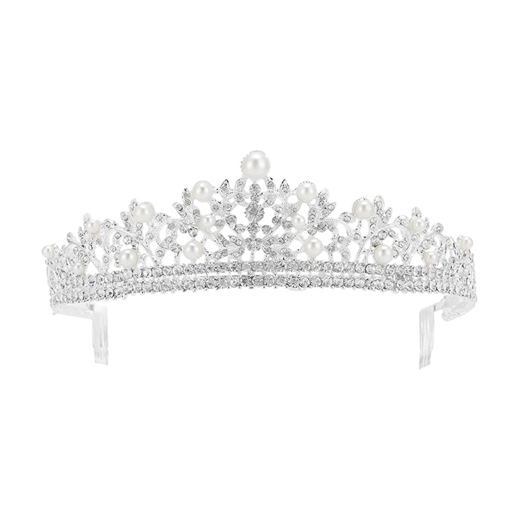 Buy Pearl Crown Tiara Elegant Princess Rhinestones