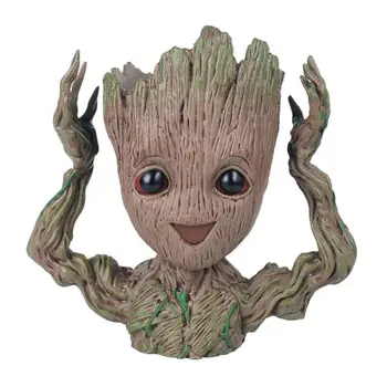 

Mini Garden Flowerpot Cute Action Figures Baby Flowerpots Tree Man Figure Toy Pen Pot Holder PVC Hero Model Vessel