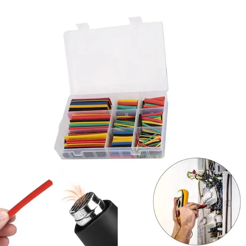 

328pcs 8 Sizes 5 Colors Polyolefin Heat Shrink Tube Insulated Sleeving Set