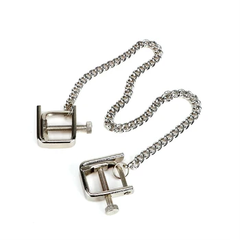 VATINE Stainless Steel Breast Nipple Clamps Clips Nipple Stimulator Metal Chain Erotic Sex Toys for