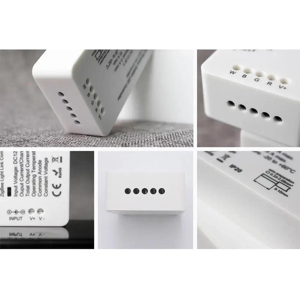 Умный светодиодный контроллер ZIGBEE RGB + CCT WW/CW zigbee Led DC12 24V светодиодной ленты zll