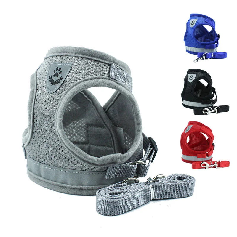 

Dog Harness and Leash Set Reflective Nylon Mesh Pet Chest Strap Puppy Accessories Supplies for Chihuahua Yorkshire Medium Dogs