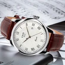 CIVO Herrenuhr Waterproof Date Calendar Analogue Quartz Wrist Watch Men Brown Genuine Leather Watch For Men Clock Erkek Saat dial clock hours hand date black brown leather men s wrist watch