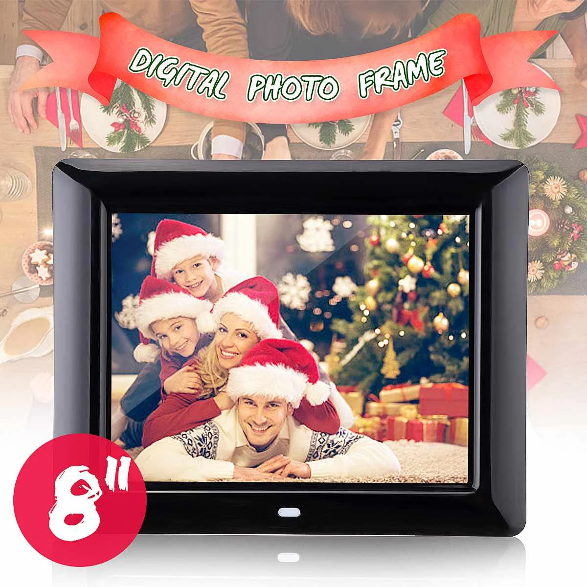 

TFT-LCD HD Digital Photo Frame 8 Inch Multi-functional Clock MP4 Movie Player Electronic Album With Remote Control 217x173x23mm