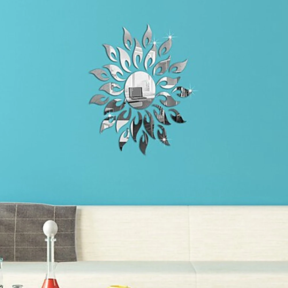 1PC PS Material Sun Mirror Wall Stickers Reflective Sticker Room Decoration Wall Stickers Home