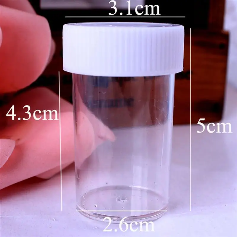 

5 Pcs Nail Art Bottle For Nail Decoration Storage Empty Round Bottles Clear Bottles Container ToNail Beauty And Subpackage